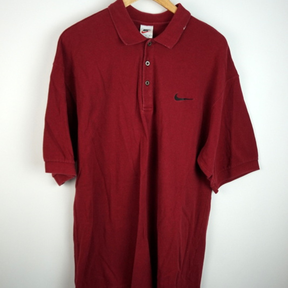 burgundy nike polo